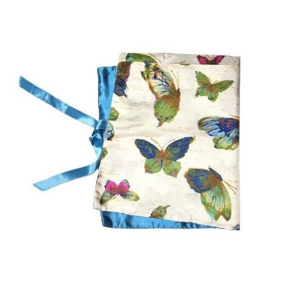 Vintage Satin Lingerie Stocking Hosiery Envelope Bag Ariadne Butterflies Jewelry - Picture 4 of 8